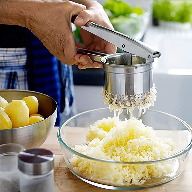 MARQUEONN Potatoes & Rice Cauliflower, Vegetables, Professional Kitchen Tool, Press, Large Stainless Steel Masher(Pack of 1)