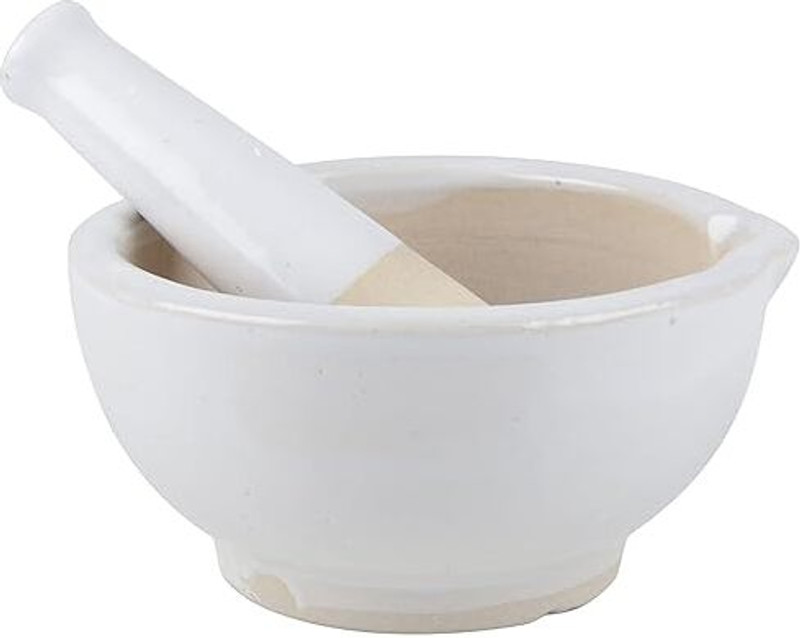 Tarpon Ceramic Ayurvedic Stone Mortar and Pestle | Face Pack Maker | Traditional Ceramic Masher(Pack of 1)