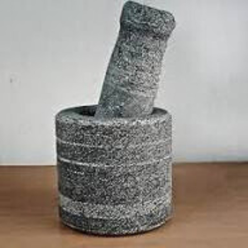 faizia Stone Mortar Pestle Set for Spices, Okhli , Khalbatta Stoneware Masher(Pack of 1)