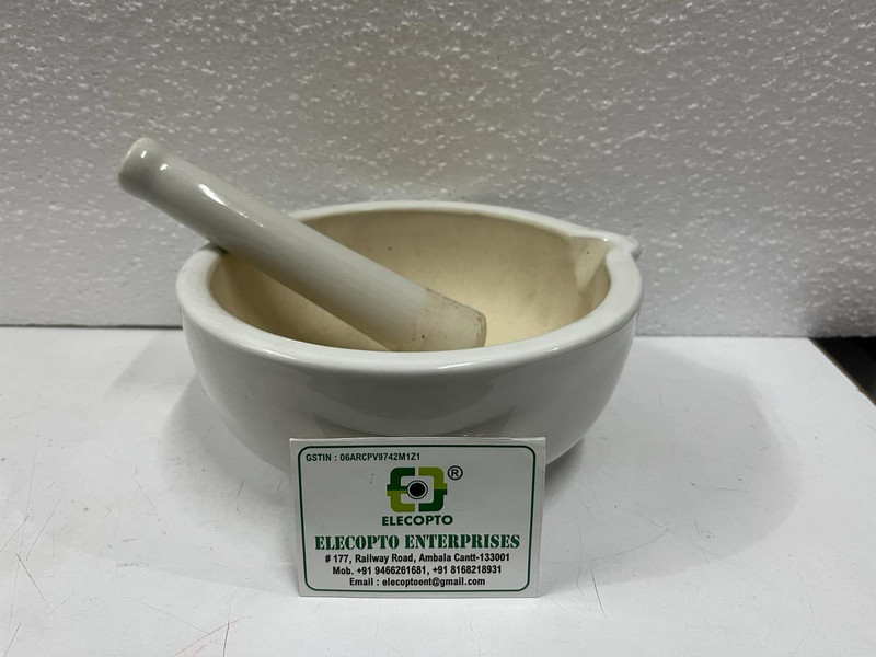 Elecopto Marble Masher/Okhli Set for Grinding Small Spices and Medicines 5 inche Porcelain, Marble Masher