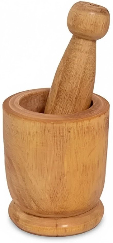 AKSHAM Wooden Okhli |Mortar & Pestle| Imam Dasta|Musal| Kharal| Khalbatta| Wood Masher(Pack of 1)