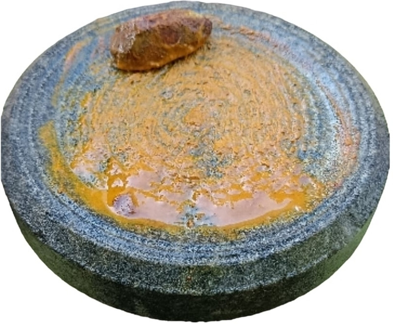 KITCHENBOX 4" inch Rubbing Stone for Turmeric/Sandalwood/Baby Medicines/Badam Stoneware Masher(Pack of 1)