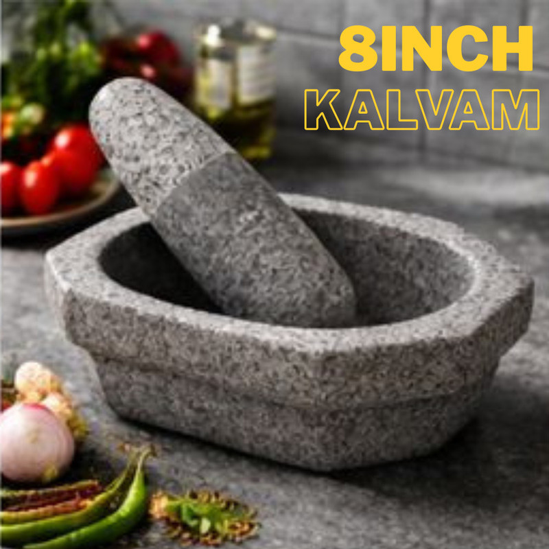 aathisi kalavam and pestle 8 inch kalvam and pestle Stoneware Masher(Pack of 1)