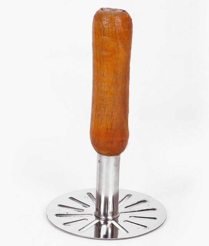 SHUBHA Product ⢠( JUMBO -SIZE) Bhaji/ Potato/ Vegetable/Egg/Subji Masher » Wood Handle »(Pack Of 1) Stainless Steel Masher(Pack of 1)