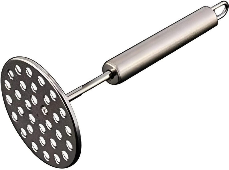 frogtail Stainless Steel Potato Masher | Pav Bhaji Masher with wooden handle | Stainless Steel Masher(Pack of 1)