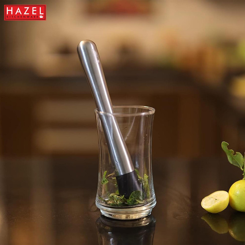 HAZEL Cocktail Muddler, Bar Tools Muddle with Easy Grip PP (Polypropylene) Masher(Pack of 1)