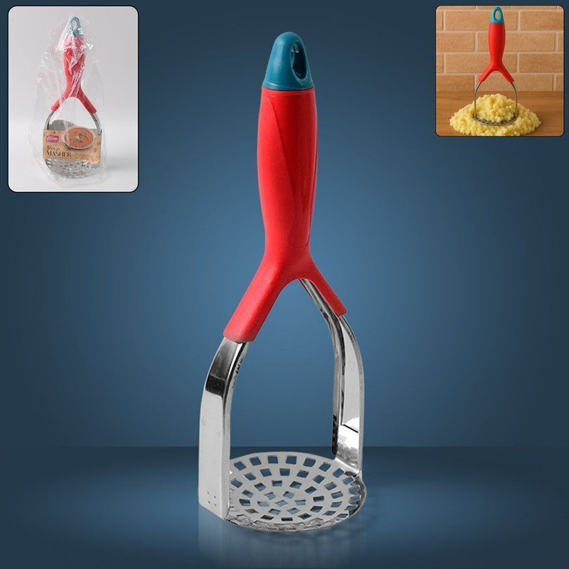 DeoDap Heavy Duty Potato Masher | Kitchen Food Masher | Comfortable Grip | Vegetable Stainless Steel Masher(Pack of 1)