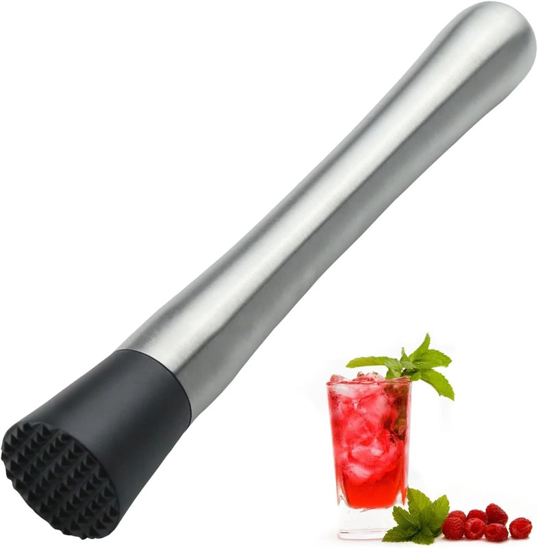BARDECOR Stainless Steel Muddler With Plastic Bottom Stainless Steel Masher(Pack of 1)