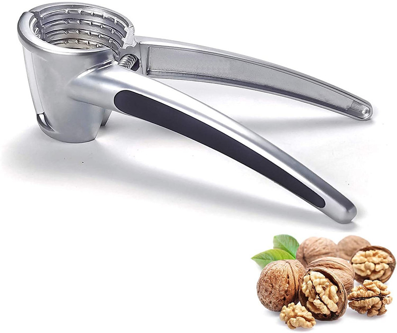 MIXAREO (Pack of 1) Multipurpose Nutcracker Walnut Cracker Stainless Steel Cracker(Silver Pack of 1)