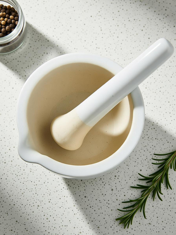 COMETEK Mortar and Pestle for Laboratory, Diameter: 4 Inches, 150 ml Capacity Porcelain Masher