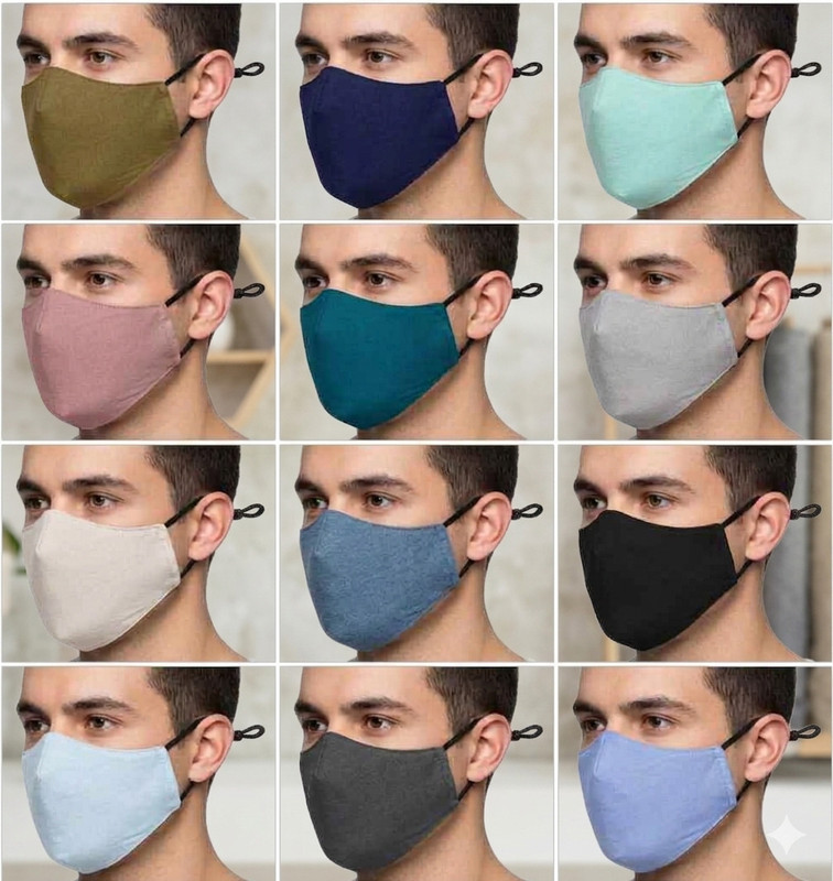Vaghani 3 Layer Anti Pollution Primium Mask 3 Layer Anti Pollution Mask 12 Pcs Super Breathable Cloth Cotton Primium Mask Reusable, Washable Cloth Mask With Melt Blown Fabric Layer(Multicolor, Free Size, Pack of 12, 3 Ply)
