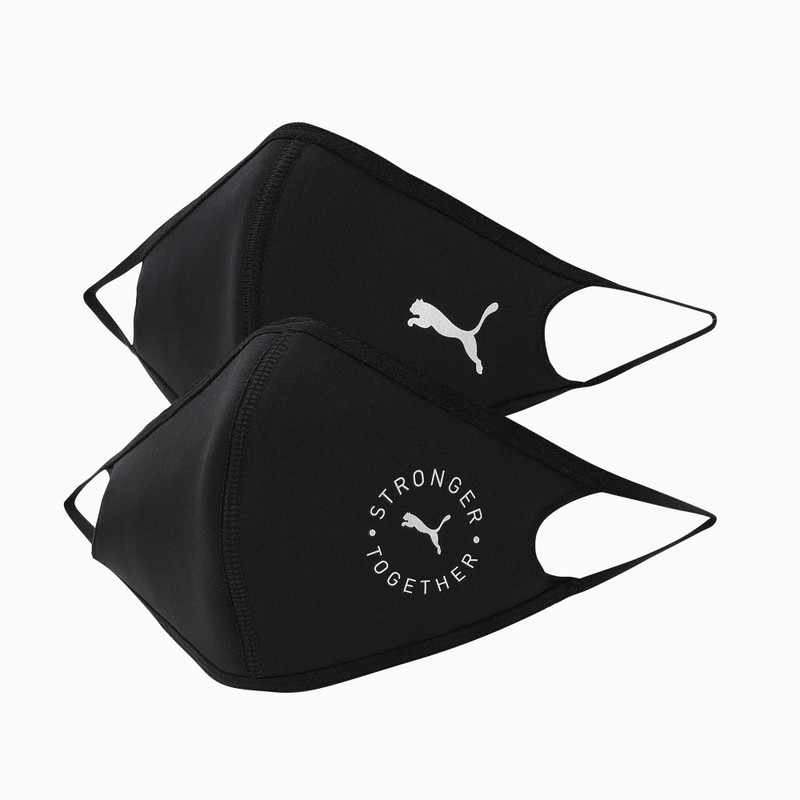 PUMA 5434501 Cloth Mask(Black, L, Pack of 2, 2 Ply)