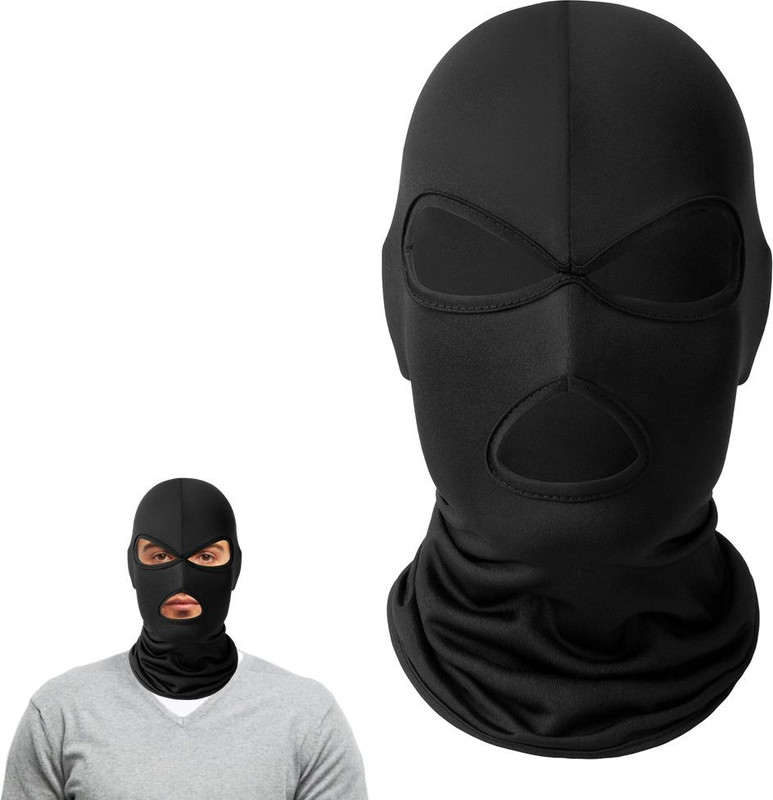 HASTHIP Full Face Mask Balaclava for Men Women Cycling Skiing and Outdoor Sports Party Mask(Black, Pack of 1)