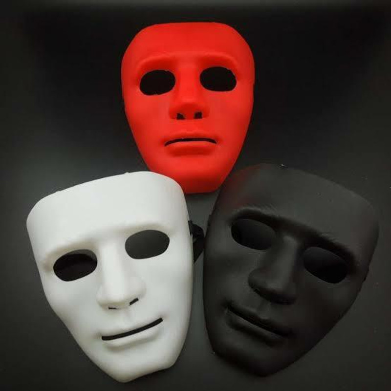 yubirth Smashing vs stylish package for 3 colour party mask pack of 3 stone man Decorative Mask(Red, White, Black, Pack of 3)