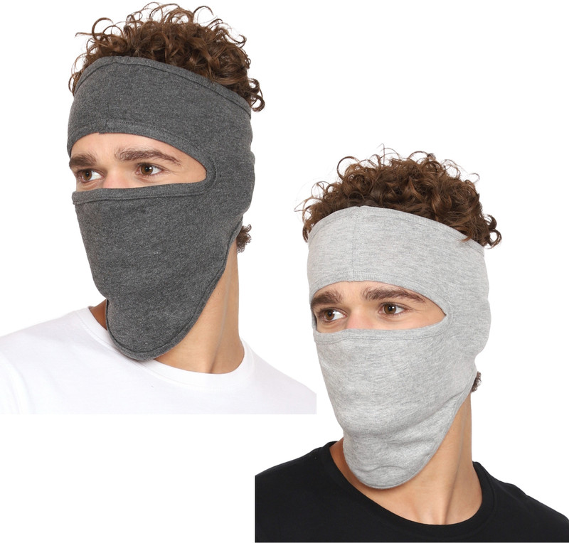 Gajraj Grey, White Bike Face Mask for Men & Women(Size: Free, Balaclava)