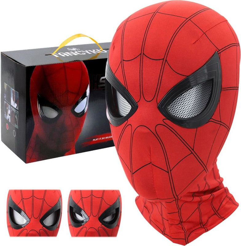 WATER FOUNTAIN 3D Superhero Mask with Blinking Eyes Jaw Motion Headgear for Cosplay Adults Kids Party Mask(Red, Pack of 1)