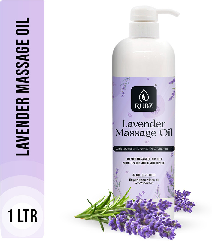 Rubz Lavender Body Massage Oil | Relaxing, Soothing & Destressing Body Massage Oil(1 L)
