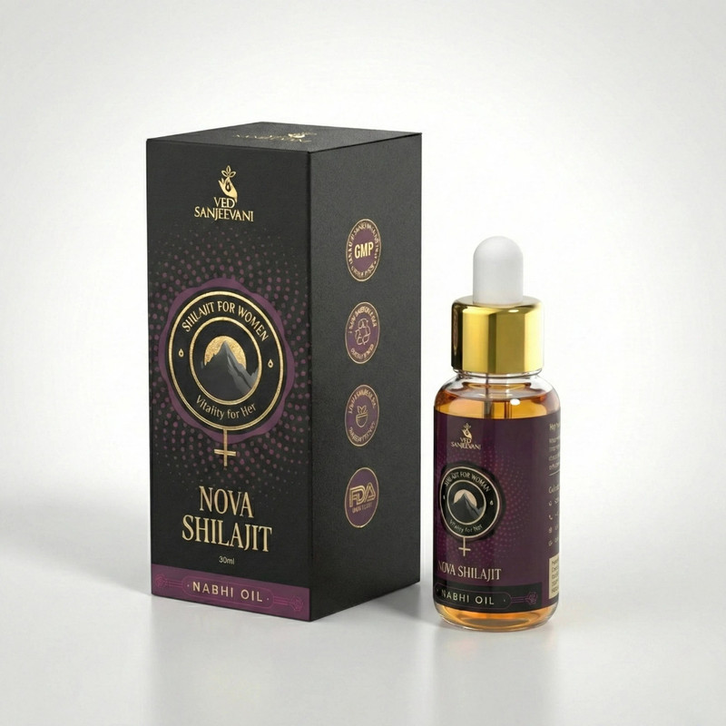 Ved Sanjeevani Nova Shilajit Nabhi Oil for Women – for Female Vitality & Wellness(30 ml)