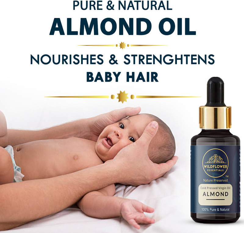 Wildflower essentials Oil 100% Pure & Natural Cold Pressed Almond Oil For Hair, Face, Skin & Body(30 ml)