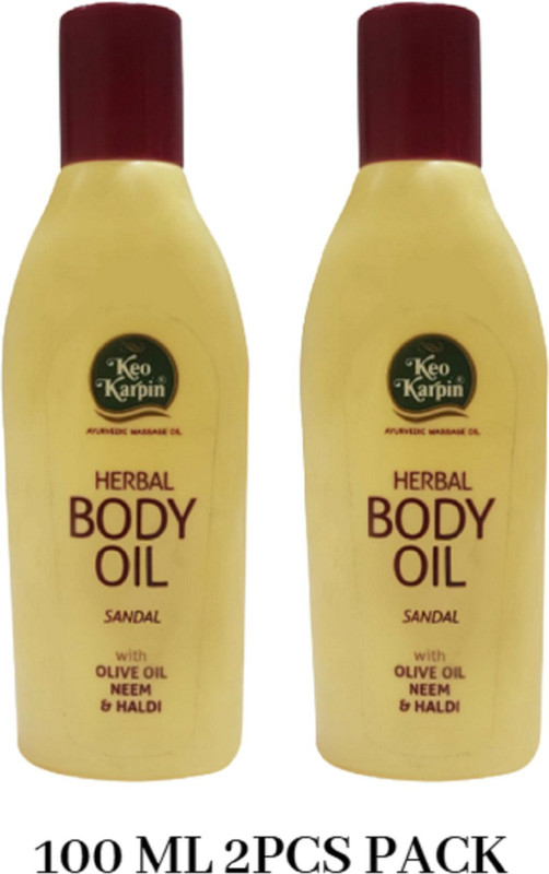 Keo Karpin HERBAL BODY OIL SANDAL WITH OLIVE OIL NEEM&HALDI 100ML 2PCS(200 ml)
