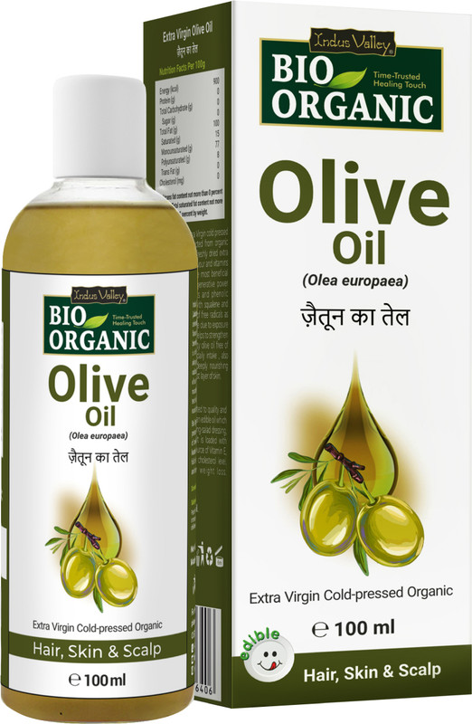 Indus Valley Bio Organic Olive Massage Oil For Skin, Hair & Multipurpose Benefits(100 ml)