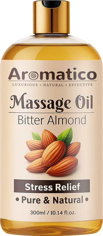 Aromatico Bitter Almond Massage Oil Hydrates, Nourishes & Moisturize Skin Rich in Vitamins(300 ml)