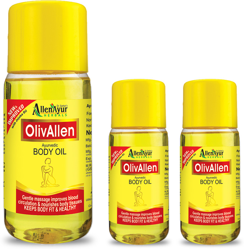 Allen Ayur Olivallen Ayurvedic Body Oil 500ml 1pc + Olivallen Ayurvedic Body Oil 200ml 2pc(900 ml)