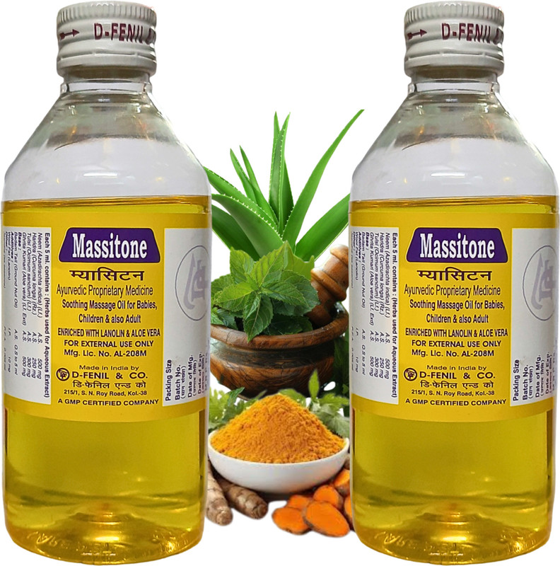 Massitone Massage Oil for Men, Women & Children (Pack of 2)(400 ml)