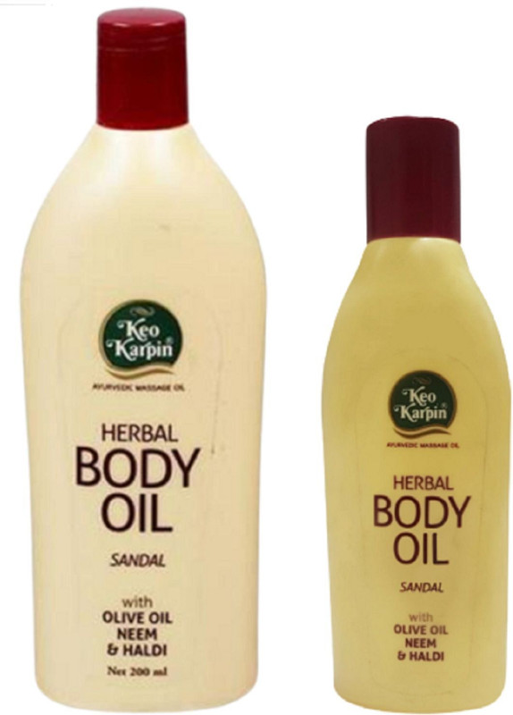 Keo Karpin HERBAL BODY OIL SANDAL WITH OLIVE OIL NEEM&HALDI 200ML 1PCS 100ML 1PCS(300 ml)