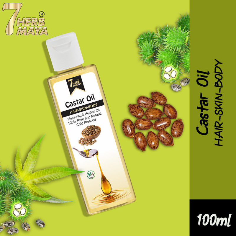 7Herbmaya Natural Castor Oil For Hair Growth | Improve Hair Growth | Arandi Ka Tel(100 ml)