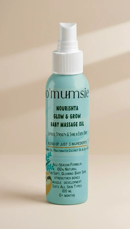 o'mumsie Nourishta Baby Massage Oil: Pure Vedic Nourishment for Skin, Bones, & Sleep(100 ml)