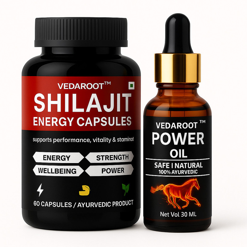 VEDAROOT shilajit Energy Capsules & Massage Oil | 100 % Natural(30 ml)