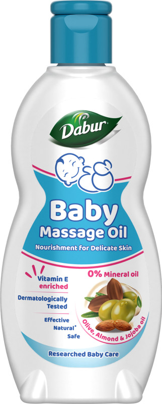 Dabur Baby Oil Contains Jojoba, Olives & Almonds|pH balanced with No Paraben & Phthalates(200 ml)