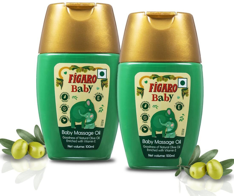 FIGARO Baby Massage Oil With Goodness Of Natural Olive Oil 100 Ml *2(200 ml)