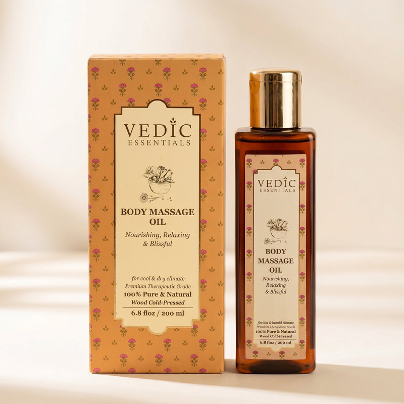 VEDICESSENTIALS Body Massage Oil for Bones & Joints, Nourishing, Relaxing & Blissful(200 ml)