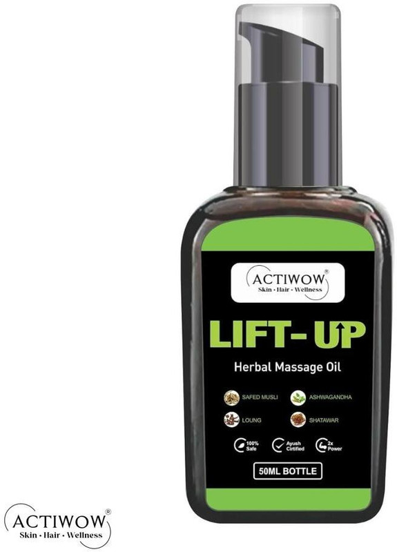 ACTIWOW Lift-up Herbal Massage Oil for Stronger Muscles with Bold Aroma - Oudh(50 ml)