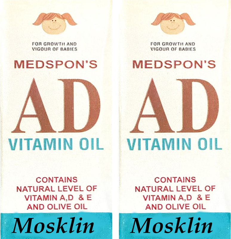 MOSKLIN MENSPONS AD VITAMIN BABY OIL FOR BABY MASSAGE PACK OF 80ml x 2(160 ml)