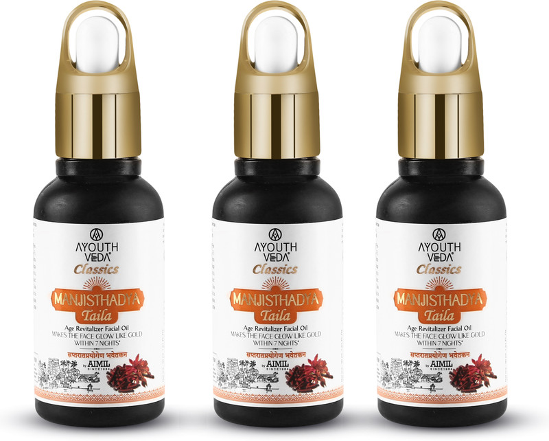 Ayouthveda Manjisthadya Taila Age Revitalizer Facial Oil (Pack of 3) (30ml each)(90 ml)