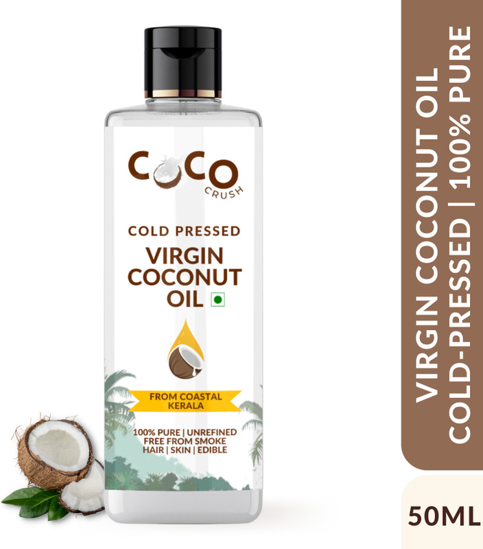 COCO CRUSH Virgin Coconut Oil for Massage | Cold-Pressed, 100% Pure, & Natural | Skin, Hair(50 ml)