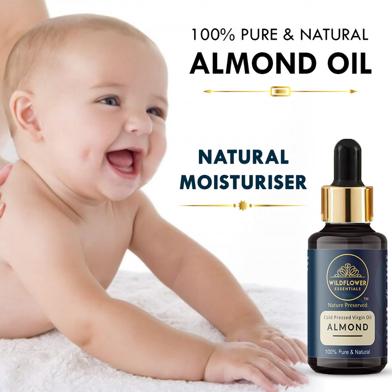 Wildflower essentials Oil 100% Pure & Natural Cold Pressed Almond Oil For Hair, Face, Skin & Body(15 ml)