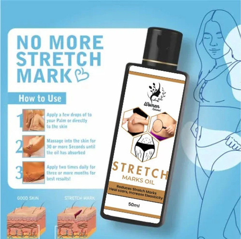 women natural 7 Days Natural Stretch Mark oil Removes Stretch Marks & Scar Removal(50 ml)