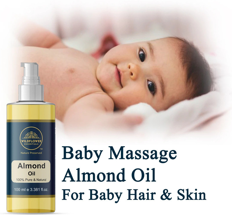 Wildflower essentials 100% Pure & Natural Baby Massage Almond Oil For Baby Hair & Skin(100 ml)