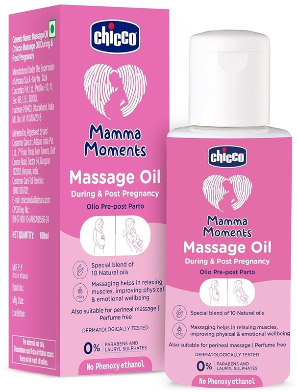 Chicco Mamma Moments During & Post Pregnancy Massage Oil 100ml(100 ml)