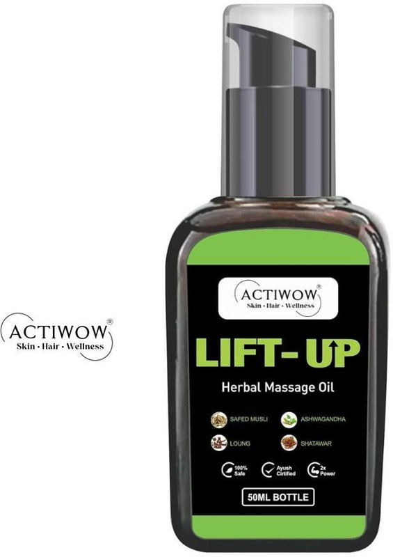 ACTIWOW Lift-up Herbal Massage Oil for Male Confidence with Fast Absorption - Vetiver(50 ml)