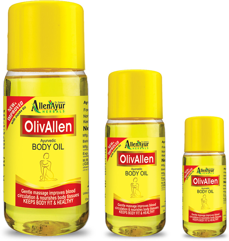 Allen Ayur Olivallen Ayurvedic Body Oil 500ml 1pc + 200ml 1pc + 100ml 1pc(800 ml)