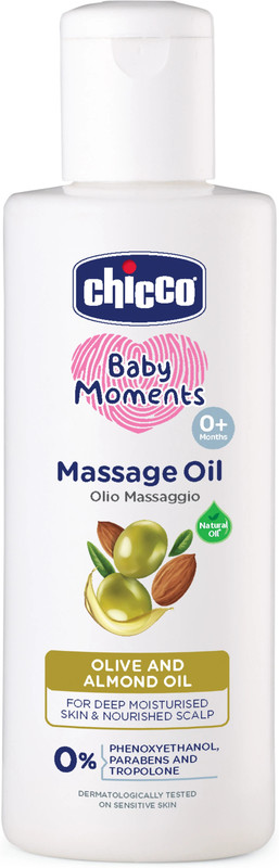 Chicco Baby Moments Massage Oil, Phenoxyethanol & Paraben Free, 0M+(200 ml)