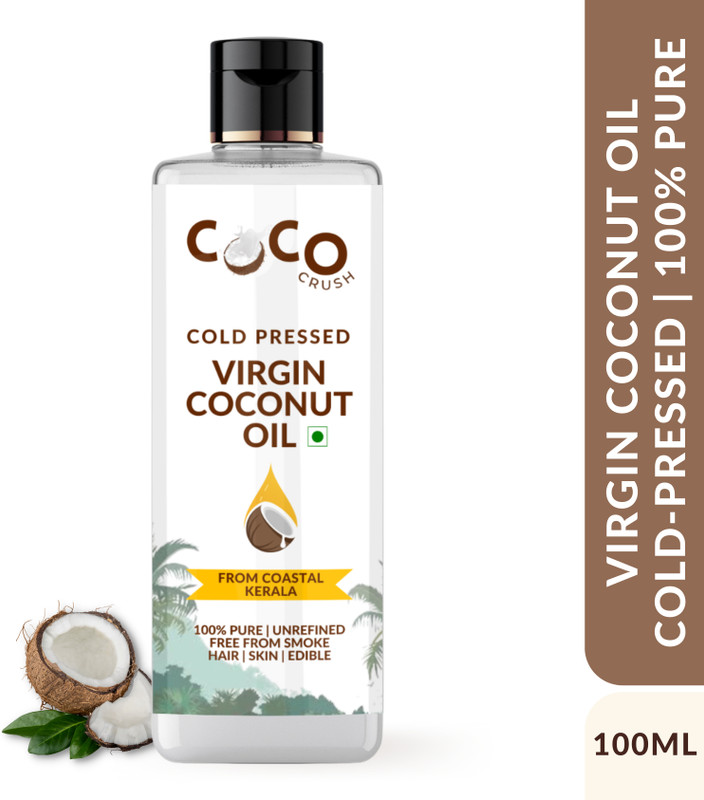 COCO CRUSH Virgin Coconut Oil | Cold Pressed, 100% Pure Natural | Hair, Body, Baby Massage(100 ml)