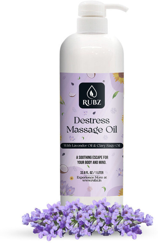 Rubz Destress body massage oil | perfect blend oil for spa | 1 litre(1 L)