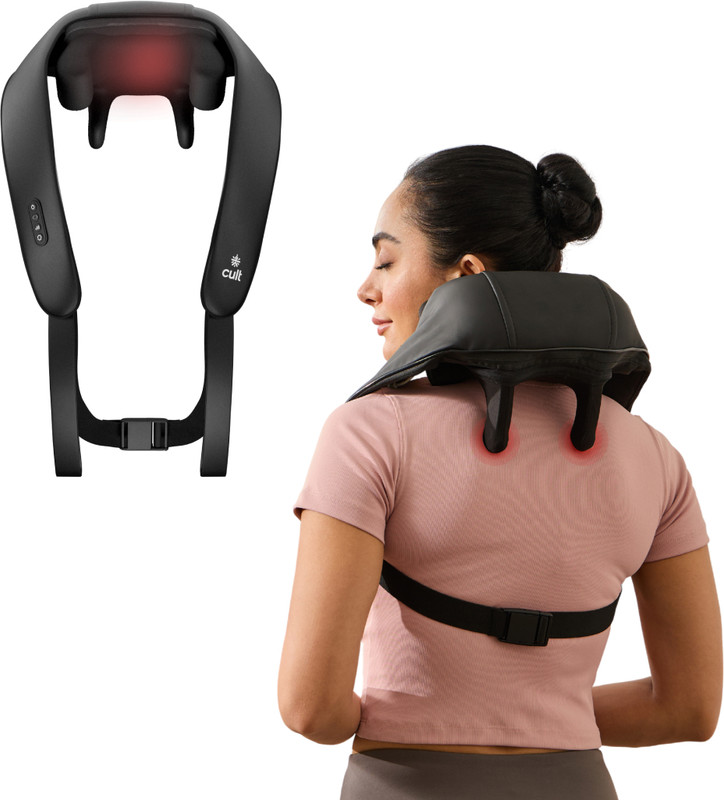 Cult Deep Relax Shoulder Massager, Hand Simulating rollers for Pain Relief, Cordless Massager(Black)