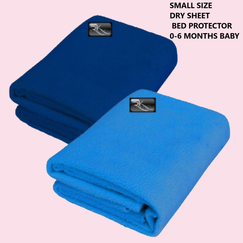 Rajking Acrylic, Fleece, Cotton, Microfiber, Wool Baby Bed Protecting Mat(ROYAL BLUE & NAVY BLUE, Bed Protector, dry sheet, For 0-6 MONTHS BABY, Pack of 2, Small)